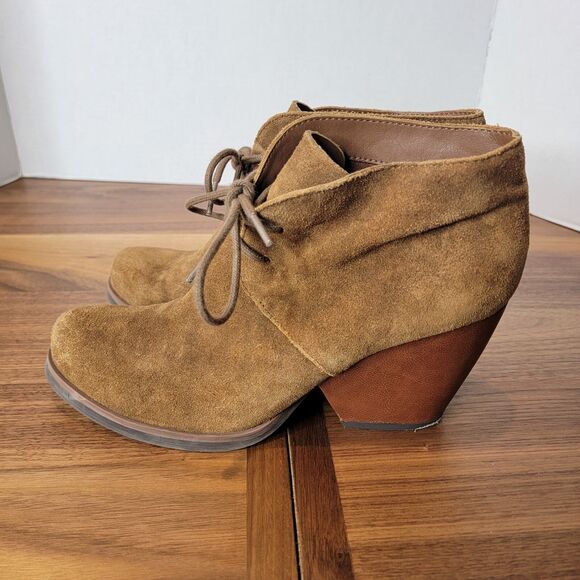 Korks by Kork-Ease  Size 9M  Roana Brown Suede Chunky Heeled Lace Up Booties EUC - Picture 4 of 8